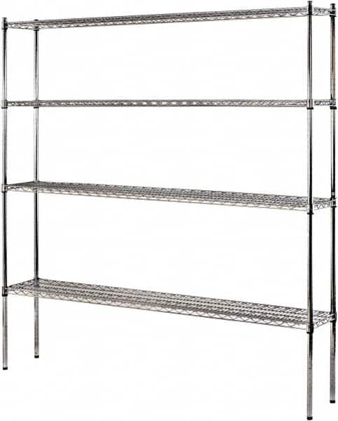 Sandusky Lee - 4 Shelf Wire Shelving Unit - 72" Wide x 12" Deep x 74" High, - Americas Tooling