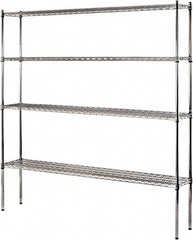 Sandusky Lee - 4 Shelf Wire Shelving Unit - 72" Wide x 12" Deep x 74" High, - Americas Tooling