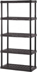 Sandusky Lee - 72" High x 36" Wide x 24" Deep, 5 Shelf Polyurethane Utility Plastic Shelving - Black, 150 Lb Capacity - Americas Tooling