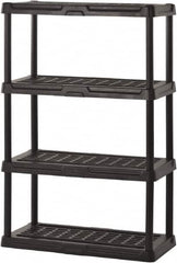 Sandusky Lee - 56" High x 36" Wide x 18" Deep, 4 Shelf Polyurethane Utility Plastic Shelving - Black, 150 Lb Capacity - Americas Tooling