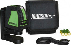 Johnson Level & Tool - 2 Beam 200' (Interior) Max Range Self Leveling Cross Line Laser - Green Beam, 1/8" at 35' Accuracy, 4-1/8" Long x 4-1/8" Wide x 1-15/16" High, Battery Included - Americas Tooling