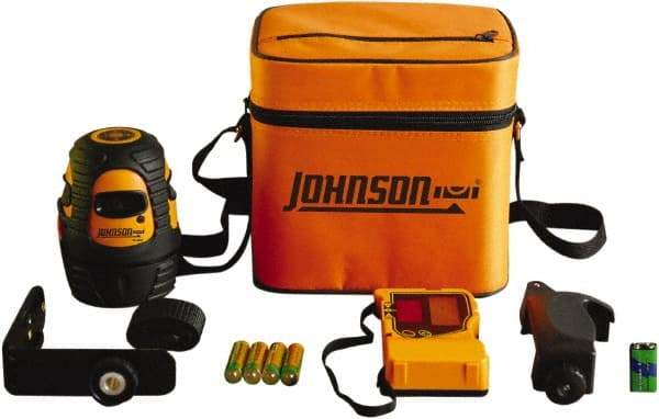 Johnson Level & Tool - 1 Beam 200' (Interior) 300' (Exterior) Max Range Self Leveling Line Laser - Red Beam, 1/8" at 50' Accuracy, 3-3/4" Long, Battery Included - Americas Tooling