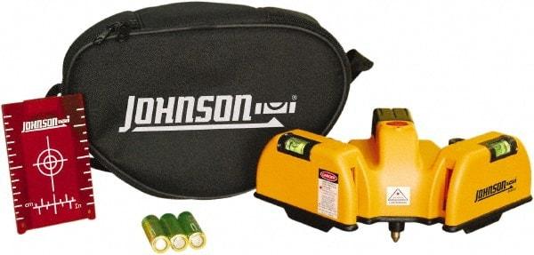 Johnson Level & Tool - 2 Beam 65' (Interior) Max Range Line Laser Level - Red Beam, 1/16" at 20' Accuracy, 6-1/2" Long x 4" Wide x 6-1/2" High, Battery Included - Americas Tooling