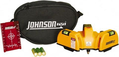 Johnson Level & Tool - 2 Beam 65' (Interior) Max Range Line Laser Level - Red Beam, 1/16" at 20' Accuracy, 6-1/2" Long x 4" Wide x 6-1/2" High, Battery Included - Americas Tooling