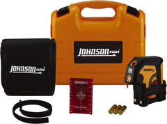 Johnson Level & Tool - 3 Beam 100' (Interior) Max Range Self Leveling Dot Laser Level - Red Beam, 1/8" at 50' Accuracy, 4-3/4" Long x 3" Wide x 4-3/4" High, Battery Included - Americas Tooling