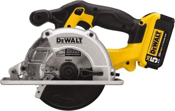 DeWALT - 20 Volt, 5-1/2" Blade, Cordless Circular Saw - 3,700 RPM, 2 Lithium-Ion Batteries Included - Americas Tooling