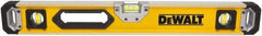 DeWALT - Magnetic 48" Long 3 Vial Box Beam Level - Aluminum, Yellow - Americas Tooling