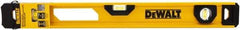 DeWALT - 24" Long 3 Vial I-Beam Level - Aluminum, Yellow - Americas Tooling