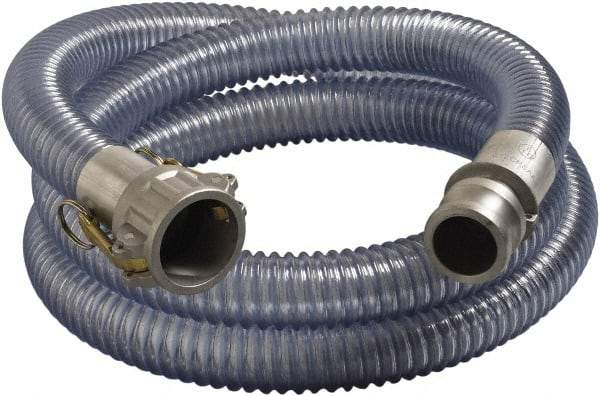 Alliance Hose & Rubber - 1-1/2" Inside x 1.88" Outside Diam, Food & Beverage Hose - 4" Bend Radius, Clear, 20' Long, 50 Max psi, 29 Vacuum Rating - Americas Tooling