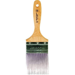 Wooster Brush - 3" Flat Synthetic Wall Brush - 3-7/16" Bristle Length, 6-1/4" Maple Beavertail Handle - Americas Tooling