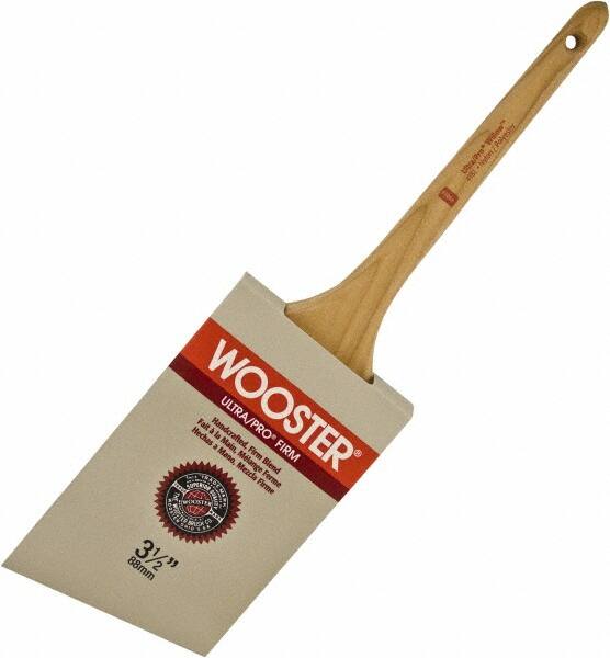 Wooster Brush - 3-1/2" Angled Nylon/Polyester Sash Brush - 3-3/16" Bristle Length, 8" Maple Rattail Handle - Americas Tooling