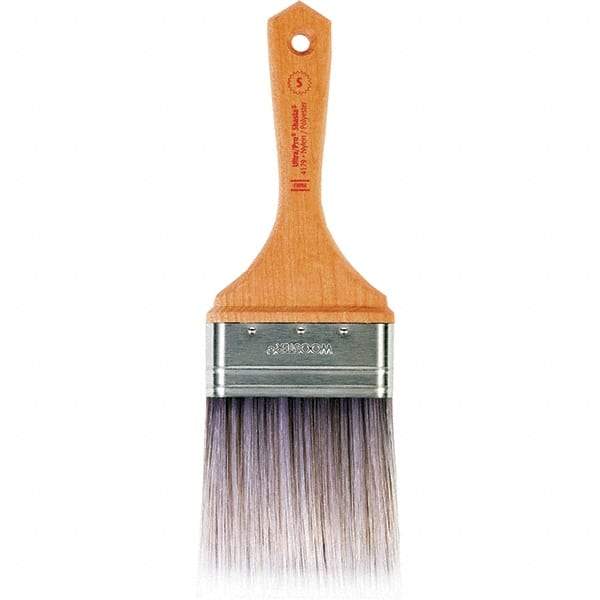 Wooster Brush - 3" Flat Nylon/Polyester Varnish Brush - 3-7/16" Bristle Length, 5-1/2" Maple Beavertail Handle - Americas Tooling