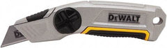 DeWALT - Fixed Utility Knife - 2-1/2" Bi-Metal Blade, Yellow & Silver Metal Handle, 1 Blade Included - Americas Tooling