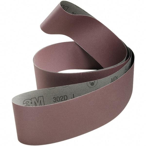 3M - 2" Wide x 132" OAL, 80 Grit, Aluminum Oxide Abrasive Belt - Aluminum Oxide, Coated, Cloth Backing, Series 302D - Americas Tooling