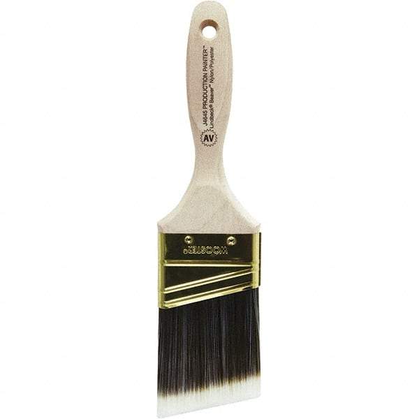 Wooster Brush - 2-1/2" Angled Nylon/Polyester Varnish Brush - 2-15/16" Bristle Length, 5-5/8" Plastic Beavertail Handle - Americas Tooling