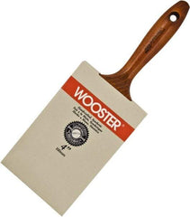 Wooster Brush - 4" Flat Nylon/Polyester Wall Brush - 4-3/16" Bristle Length, 6-1/2" Wood Beavertail Handle - Americas Tooling