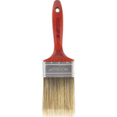 Wooster Brush - 3" Flat Nylon/Polyester Wall Brush - 3-15/16" Bristle Length, 6-1/2" Wood Beavertail Handle - Americas Tooling