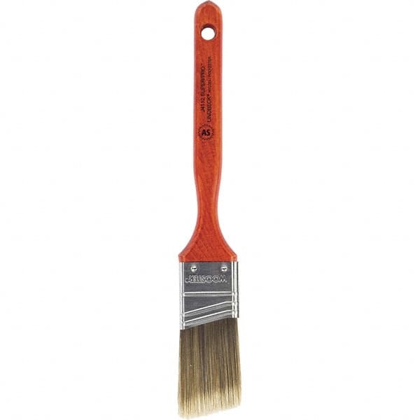 Wooster Brush - 1-1/2" Angled Nylon/Polyester Sash Brush - 2-7/16" Bristle Length, 7-3/16" Wood Fluted Handle - Americas Tooling