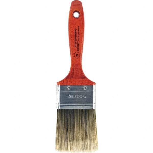 Wooster Brush - 2-1/2" Flat Nylon/Polyester Varnish Brush - 2-15/16" Bristle Length, 5-1/2" Wood Beavertail Handle - Americas Tooling