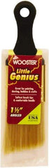 Wooster Brush - 1-1/2" Flat Synthetic General Purpose Paint Brush - 2-3/16" Bristle Length, 2-1/2" Plastic Short Handle - Americas Tooling