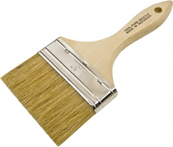 Wooster Brush - 4" Flat Hog Chip Brush - 2" Bristle Length, 5-3/4" Wood Beavertail Handle - Americas Tooling