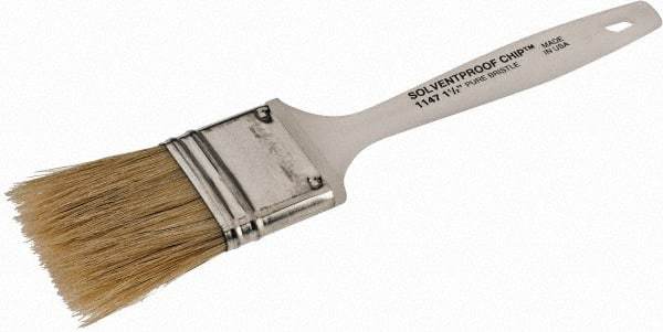 Wooster Brush - 1-1/2" Flat Hog Chip Brush - 1-11/16" Bristle Length, 4-5/8" Plastic Beavertail Handle - Americas Tooling