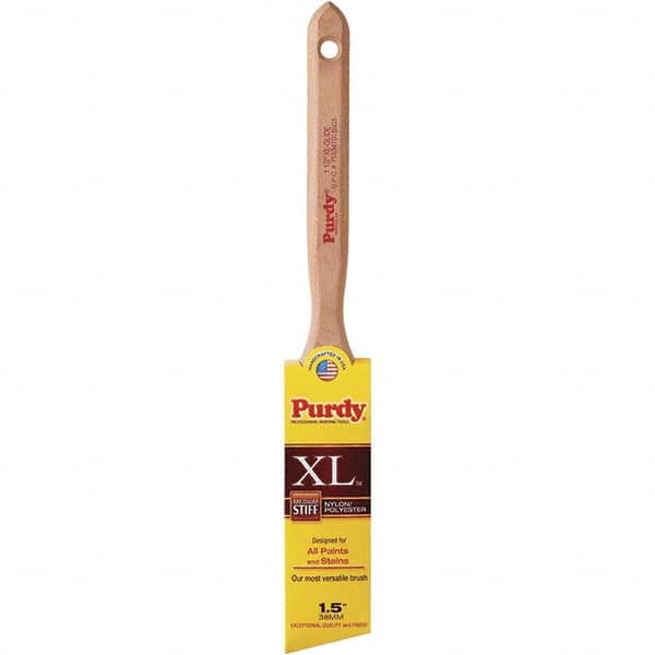 Purdy - 1-1/2" Angled Synthetic Trim Brush - 2-7/16" Bristle Length, 2-7/16" Wood Fluted Handle - Americas Tooling