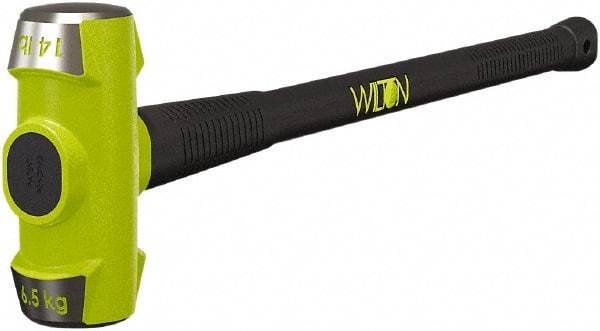 Wilton - 14 Lb Head, 36" Long Sledge Hammer - Steel Head, Steel Handle with Grip - Americas Tooling