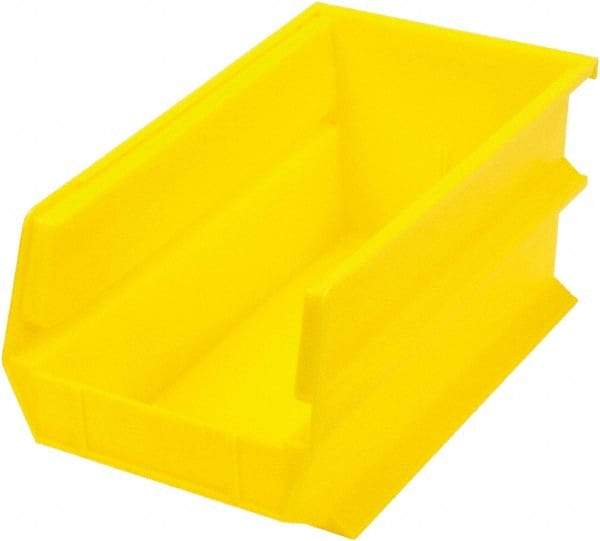 Triton - 14-3/4" Deep, Yellow Polypropylene Hopper Stacking Bin - 7" High x 8-1/4" Wide x 14-3/4" Long - Americas Tooling