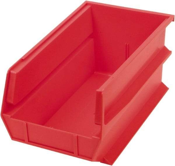 Triton - 14-3/4" Deep, Red Polypropylene Hopper Stacking Bin - 7" High x 8-1/4" Wide x 14-3/4" Long - Americas Tooling