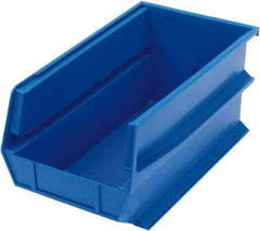 Triton - 14-3/4" Deep, Blue Polypropylene Hopper Stacking Bin - 7" High x 8-1/4" Wide x 14-3/4" Long - Americas Tooling