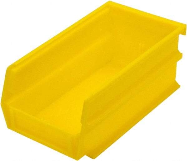 Triton - 7-3/8" Deep, Yellow Polypropylene Hopper Stacking Bin - 3" High x 4-1/8" Wide x 7-3/8" Long - Americas Tooling