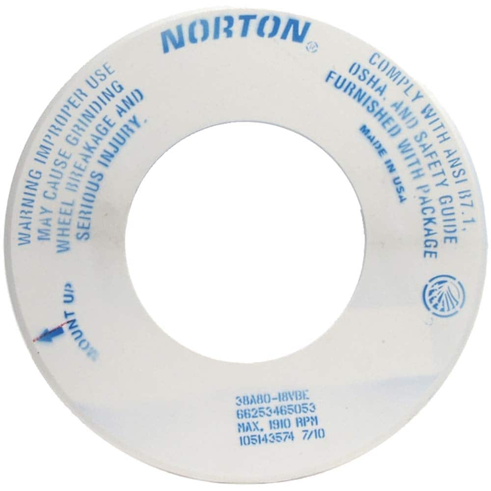 Norton - Tool & Cutter Grinding Wheels Wheel Type: Type 1 Wheel Diameter (Inch): 18 - Americas Tooling