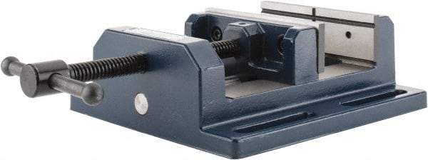 Gibraltar - 6" Jaw Opening Capacity x 2" Throat Depth, Horizontal Drill Press Vise - 6" Wide Jaw, Stationary Base, Standard Speed, 10-15/16" OAL x 3-9/16" Overall Height, Cast Iron - Americas Tooling