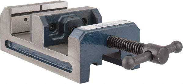 Gibraltar - 4" Jaw Opening Capacity x 1-1/2" Throat Depth, Horizontal Drill Press Vise - 4" Wide Jaw, Stationary Base, Standard Speed, 7-5/16" OAL x 2-11/16" Overall Height - Americas Tooling