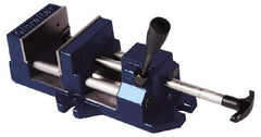 Gibraltar - 4" Jaw Opening Capacity x 1-3/8" Throat Depth, Horizontal Drill Press Vise - 4" Wide Jaw, Stationary Base, Standard Speed, 11-3/16" OAL x 3.719" Overall Height, Cast Iron - Americas Tooling