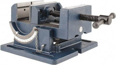 Gibraltar - 4" Jaw Width, 4" Jaw Opening Capacity, Angle Stationary Machine Vise - Manual Operation, 1 Station, 9-7/16" Long x 4-1/2" High x 1-1/2" Deep, 1-1/2" Jaw Height - Americas Tooling