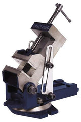 Gibraltar - 4" Jaw Width, 4" Jaw Opening Capacity, Angle Swivel Machine Vise - Manual Operation, 1 Station, 12" Long x 6-1/4" High x 1-1/8" Deep, 1-1/8" Jaw Height - Americas Tooling