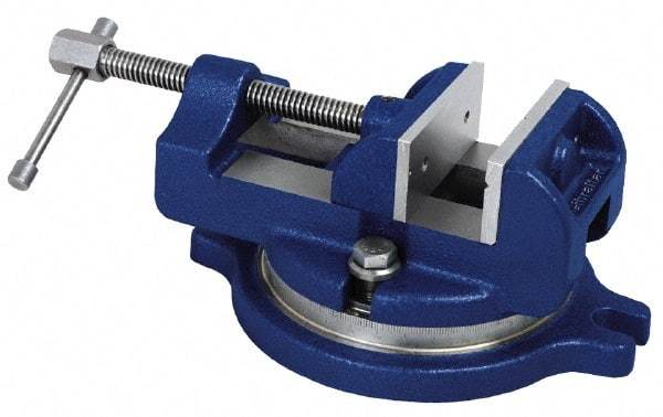 Gibraltar - 4" Jaw Width, 4" Jaw Opening Capacity, Horizontal Swivel Machine Vise - Manual Operation, 1 Station, 11-3/4" Long x 4-11/16" High x 1-3/4" Deep, 1-3/4" Jaw Height - Americas Tooling