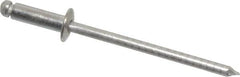 RivetKing - Size 44 Dome Head Stainless Steel Open End Blind Rivet - Stainless Steel Mandrel, 0.188" to 1/4" Grip, 1/4" Head Diam, 0.129" to 0.133" Hole Diam, 0.4" Length Under Head, 1/8" Body Diam - Americas Tooling