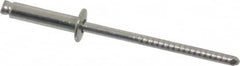 RivetKing - Size 46 Dome Head Stainless Steel Open End Blind Rivet - Stainless Steel Mandrel, 0.313" to 3/8" Grip, 1/4" Head Diam, 0.129" to 0.133" Hole Diam, 0.525" Length Under Head, 1/8" Body Diam - Americas Tooling