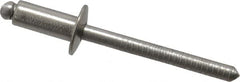 RivetKing - Size 64 Dome Head Stainless Steel Open End Blind Rivet - Stainless Steel Mandrel, 0.188" to 1/4" Grip, 3/8" Head Diam, 0.192" to 0.196" Hole Diam, 0.45" Length Under Head, 3/16" Body Diam - Americas Tooling