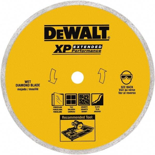 DeWALT - 8" Diam, 5/8" Arbor Hole Diam, Wet & Dry Cut Saw Blade - Diamond-Tipped, Standard Round Arbor - Americas Tooling