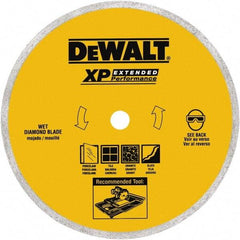 DeWALT - 8" Diam, 5/8" Arbor Hole Diam, Wet & Dry Cut Saw Blade - Diamond-Tipped, Standard Round Arbor - Americas Tooling