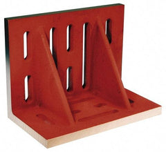 Suburban Tool - 20" Wide x 12" Deep x 16" High Cast Iron Machined Angle Plate - Slotted Plate, Through-Slots on Surface, Double Web, 1-1/8" Thick, Single Plate - Americas Tooling