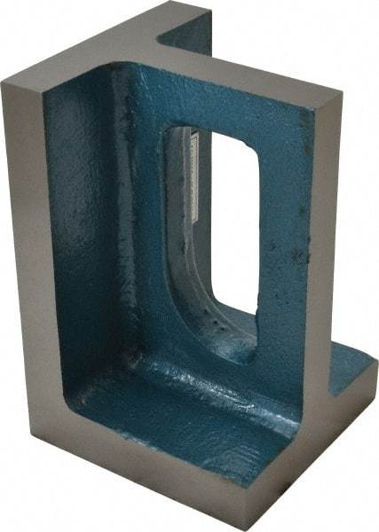 Interstate - 1 Hole, 6" High x 4" Wide x 4" Deep, Right Angle Iron - Semi-Steel, Machined, Parallel to within 0.003" per 6", Square to within 0.004" per 6" - Americas Tooling