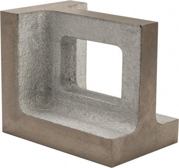 Interstate - 1 Hole, 6" High x 4" Wide x 5" Deep, Right Angle Iron - Semi-Steel, Machined, Parallel to within 0.003" per 6", Square to within 0.004" per 6" - Americas Tooling