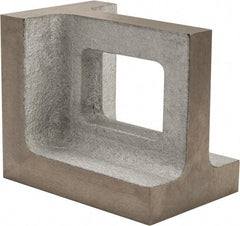 Interstate - 1 Hole, 6" High x 4" Wide x 5" Deep, Right Angle Iron - Semi-Steel, Machined, Parallel to within 0.003" per 6", Square to within 0.004" per 6" - Americas Tooling