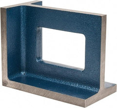 Interstate - 1 Hole, 10" High x 5-1/2" Wide x 8" Deep, Right Angle Iron - Semi-Steel, Machined, Parallel to within 0.003" per 6", Square to within 0.004" per 6" - Americas Tooling