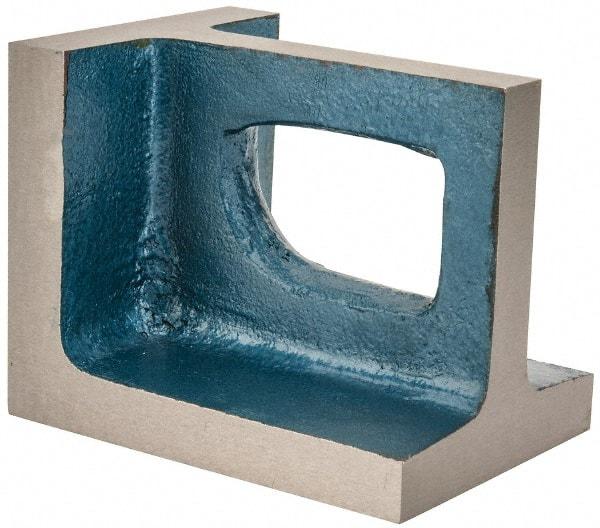 Interstate - 1 Hole, 5" High x 3-3/4" Wide x 4" Deep, Right Angle Iron - Semi-Steel, Precision Ground, Parallel & Square to within 0.0018" per 6" - Americas Tooling